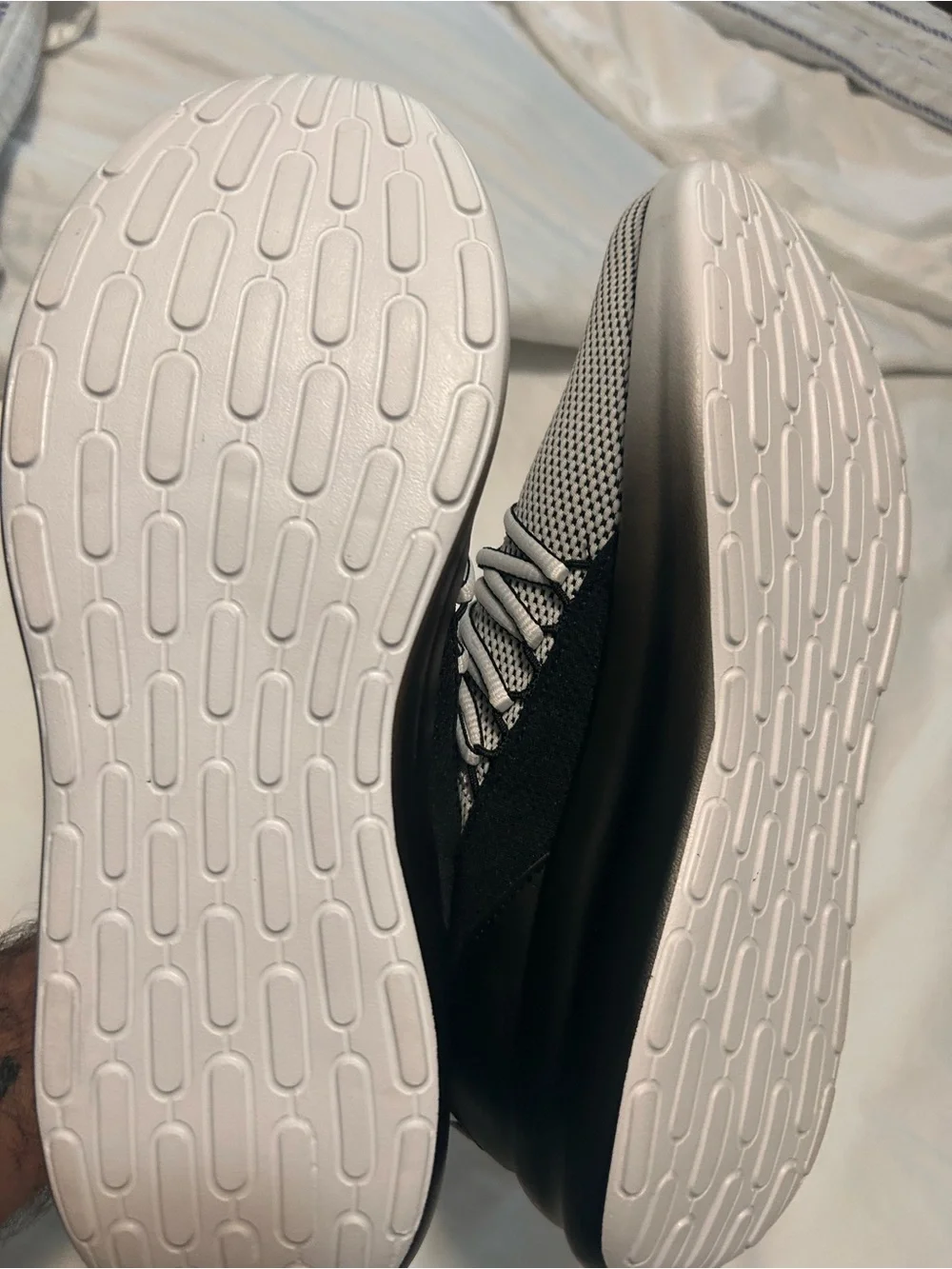 adidas Cloudfoam Knit Slip-On Sneakers - Black & White